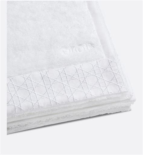 Hand Towel White Woven Cannage Band 